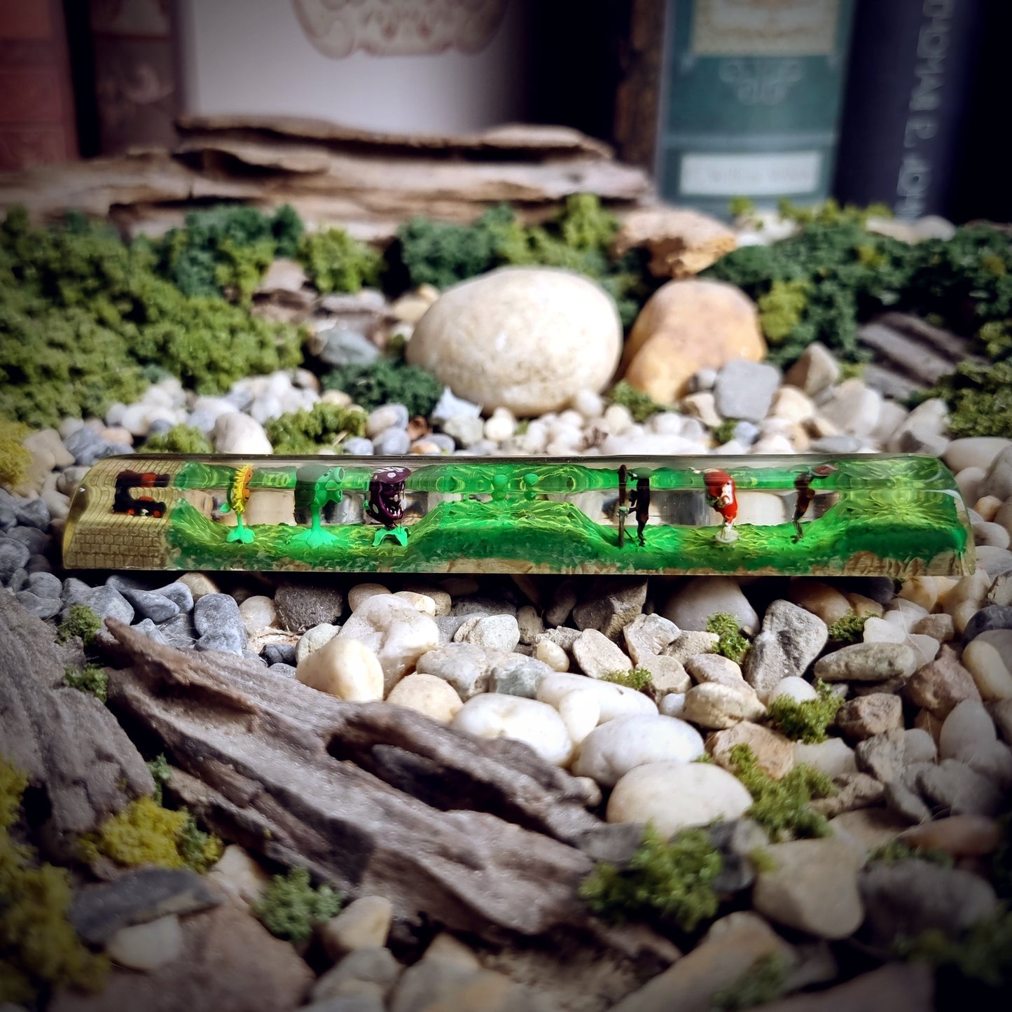 Plants And Zombies Space Keycap - handmade resin spacebar keycap