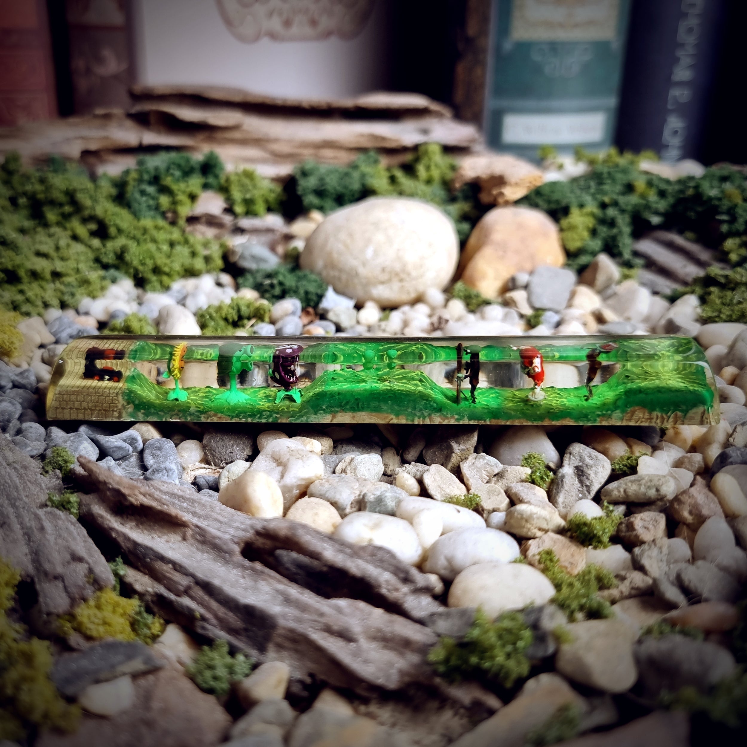 Plants And Zombies Space Keycap - handmade resin spacebar keycap