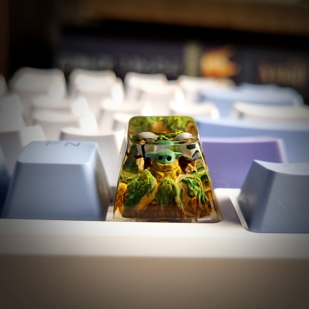 Baby Yoda (Grogu) Keycap - handmade resin keycap