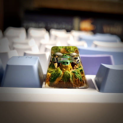 Baby Yoda (Grogu) Keycap - handmade resin keycap