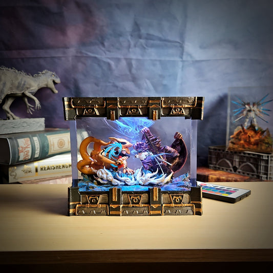 NARUTO vs SASUKE – Final Battle Resin Lamp - handmade resin lamp