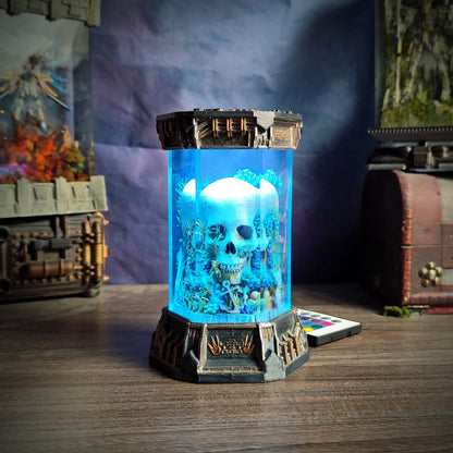 Skull Hexagon Resin Lamp - handmade resin lamp