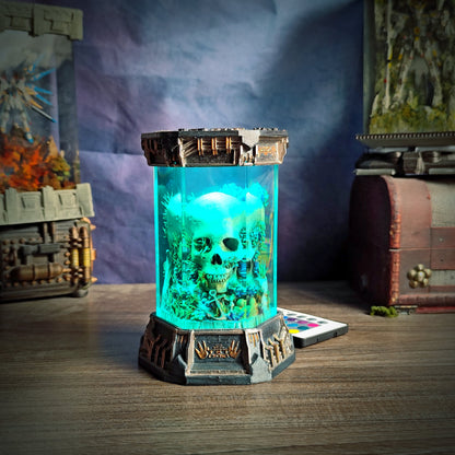 Skull Hexagon Resin Lamp - handmade resin lamp