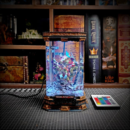 Shadow Strike Diorama Lamp - handmade resin lamp