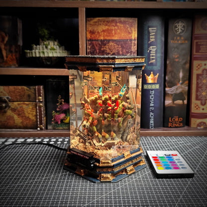 Shadow Strike Diorama Lamp - handmade resin lamp