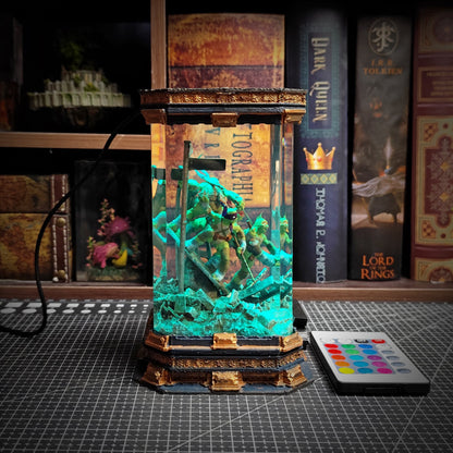 Shadow Strike Diorama Lamp - handmade resin lamp