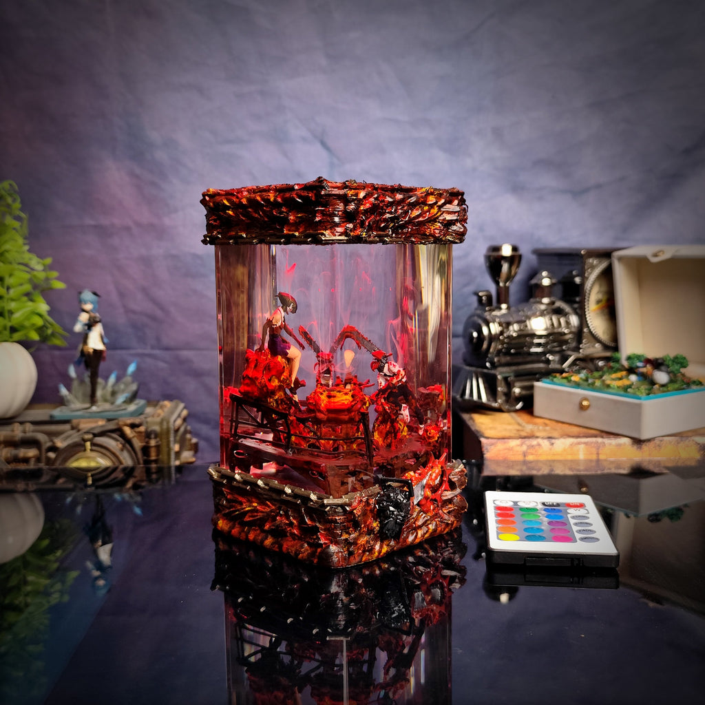 Reze & Denji I- Chainsaw Man Resin Lamp