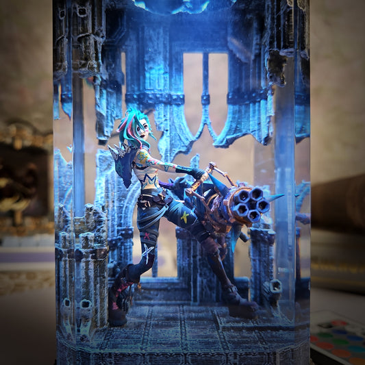 Jinx v2 LOL Resin Lamp - handmade resin lamp