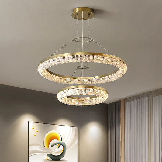 Julian Modern Double Ring Crystal Chandelier