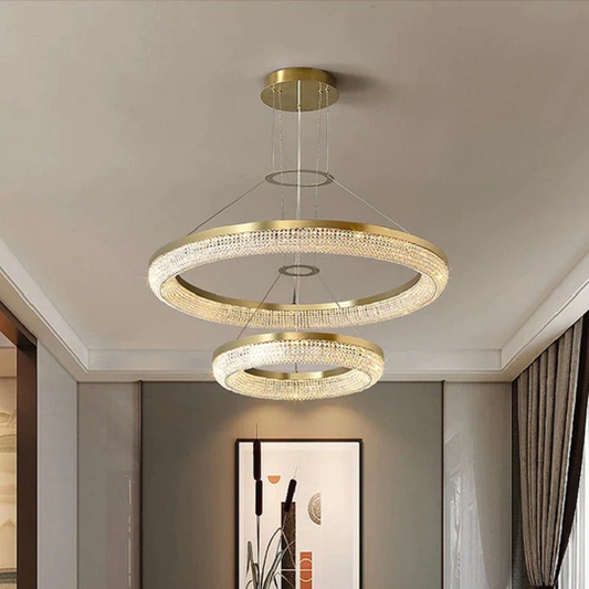 Julian Modern Double Ring Crystal Chandelier