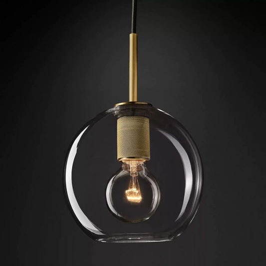 Mechanic Globe Shade Pendant Light 8"