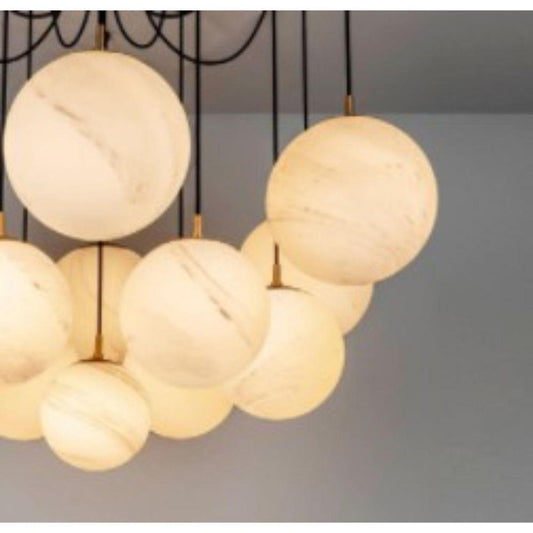 Modern Alabaster Ball Chandelier