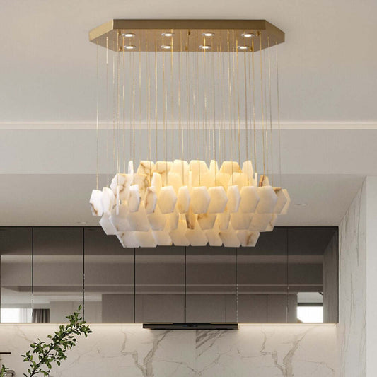 Natural Alabaster Modern Chandelier