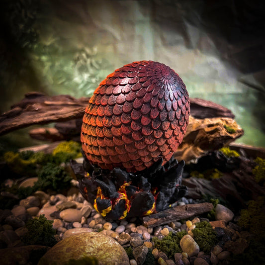 Fire Dragon Egg Lamp V2 - handmade resin lamp