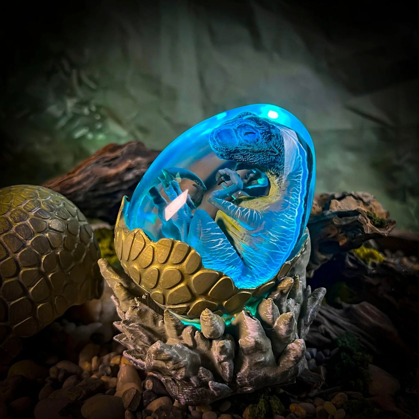 Raptor Hatchlight Egg Lamp - handmade resin lamp