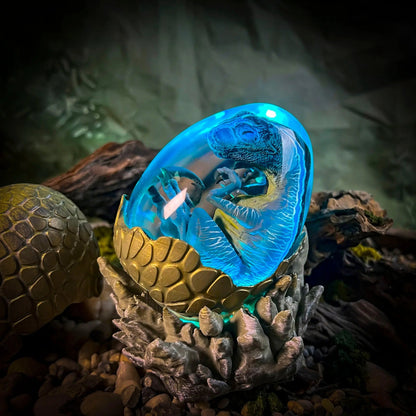 Raptor Hatchlight Egg Lamp - handmade resin lamp