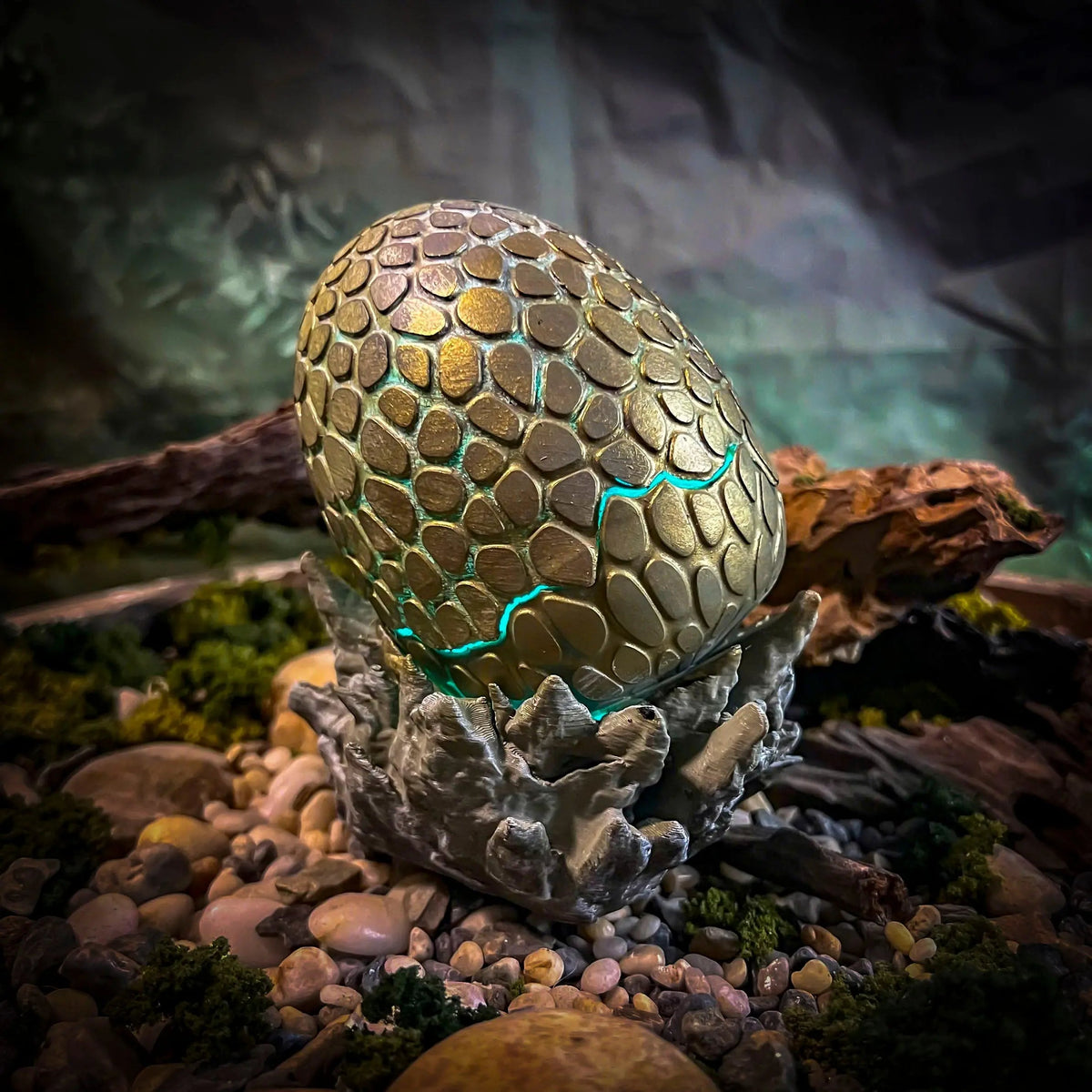 Raptor Hatchlight Egg Lamp - handmade resin lamp