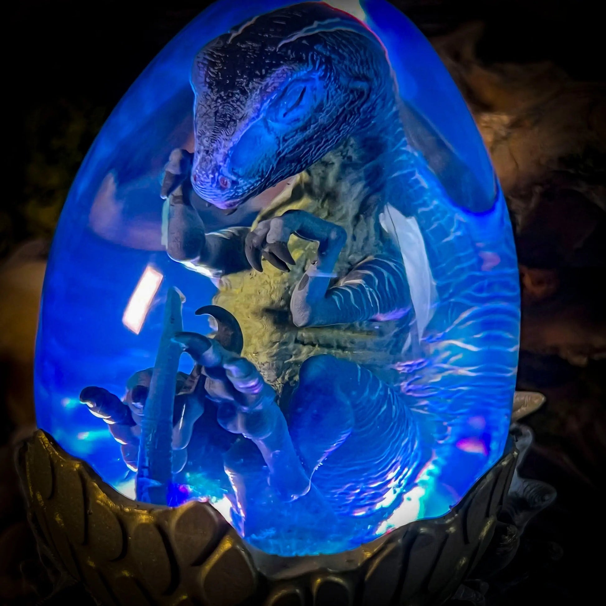 Raptor Hatchlight Egg Lamp - handmade resin lamp