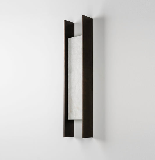 IDA Modern Natural Alabaster Linear Wall Sconce