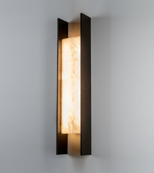 IDA Modern Natural Alabaster Linear Wall Sconce