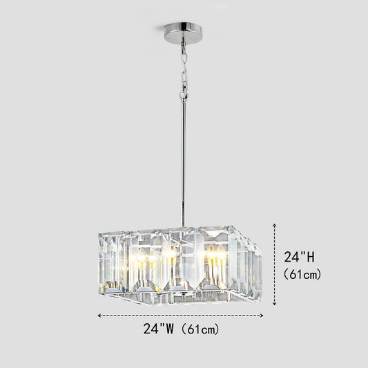 Harly Crystal Square Chandelier 24"