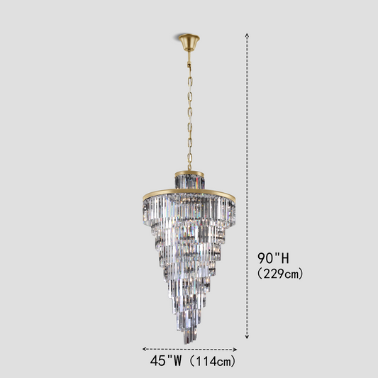 1920s Tedem Multi-Tiered/ Layered Crystal Rod Chandelier