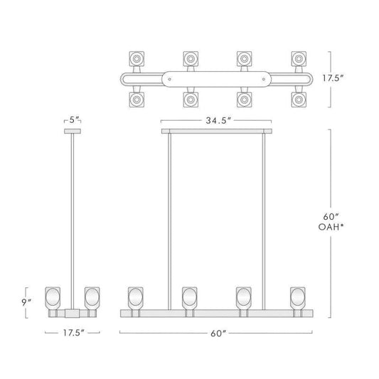 Xenia Contemporary 8-Lights Dining Pendant