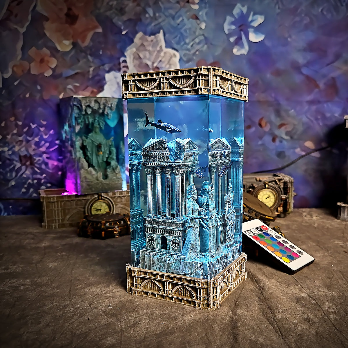 Greek Temple Resin Lamp - handmade resin lamp