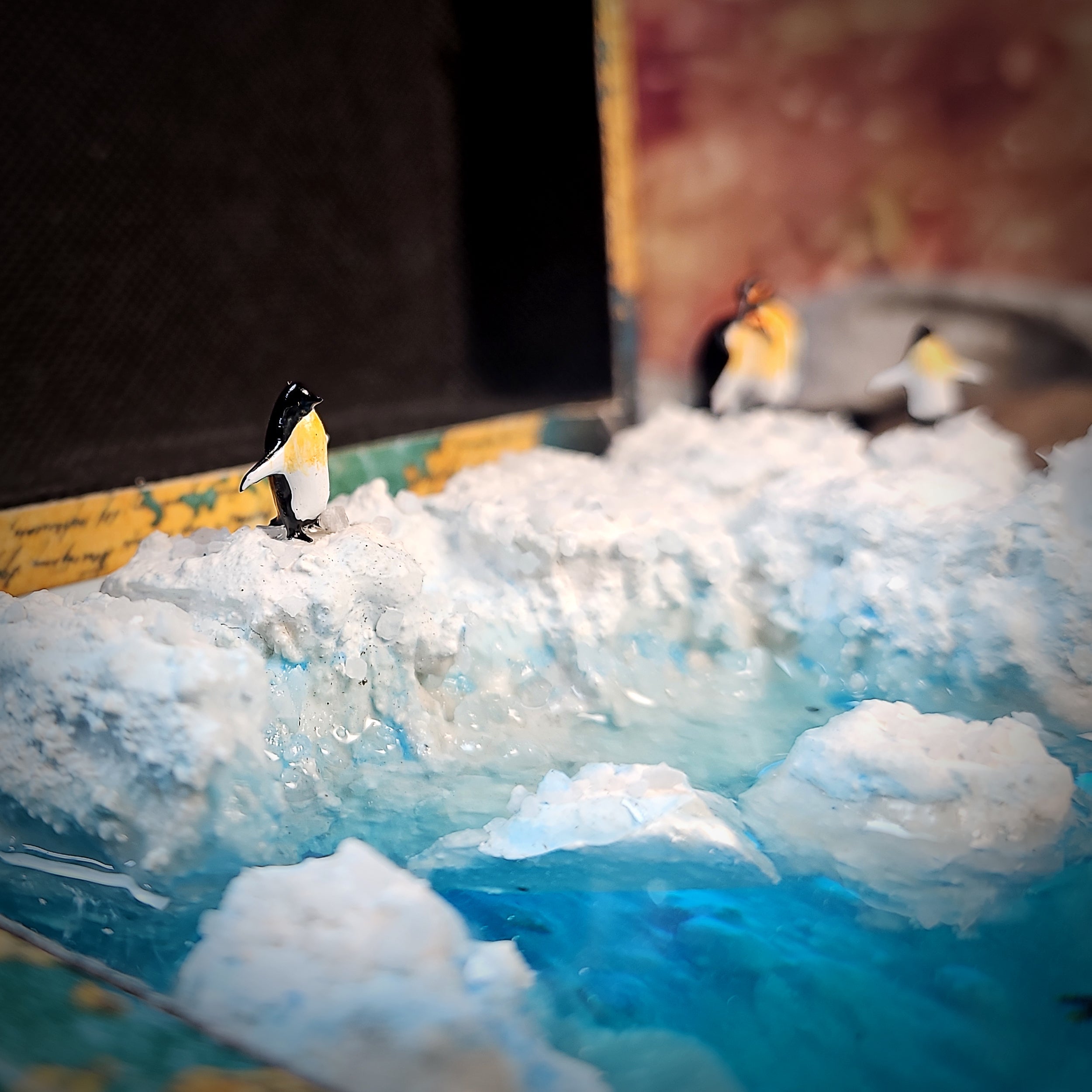 Penguin Iceberg Light Box - handmade resin light box