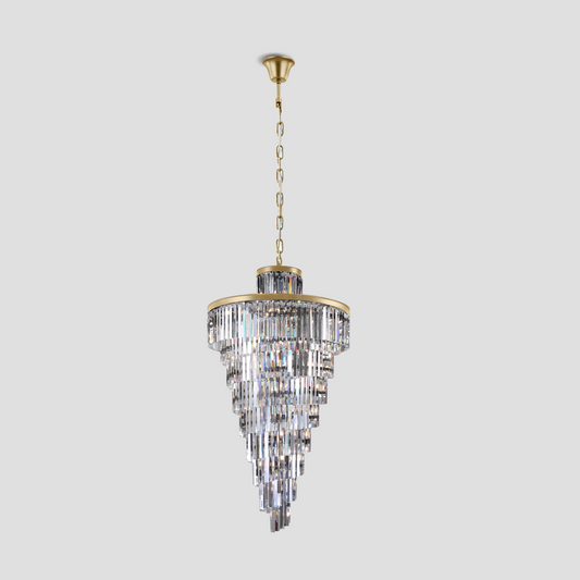 1920s Tedem Multi-Tiered/ Layered Crystal Rod Chandelier