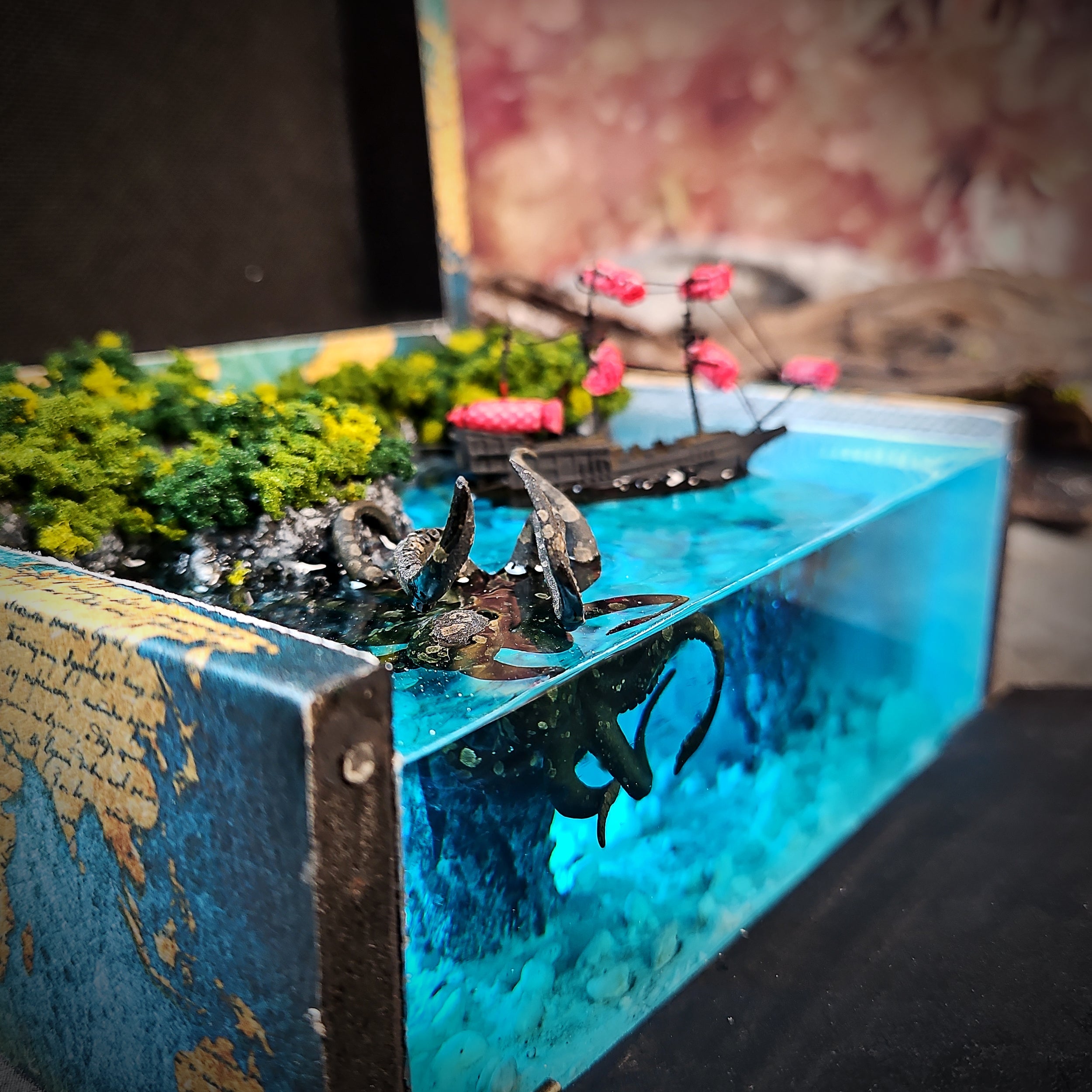 Kraken Light Box - handmade resin light box