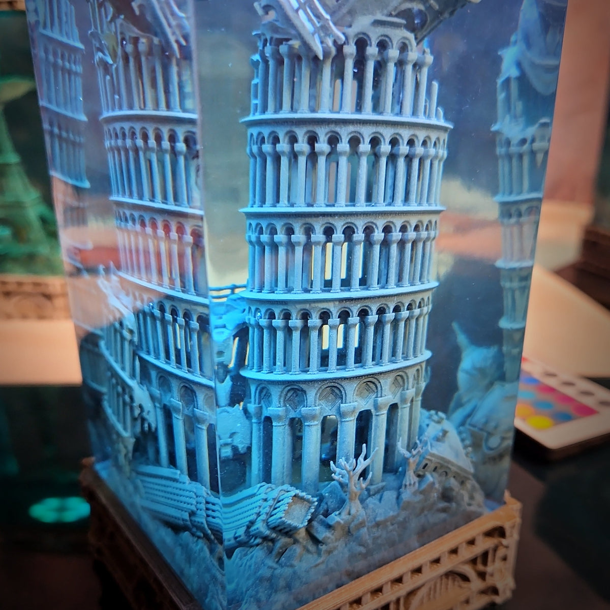 Pisa Tower Resin Lamp - handmade resin lamp