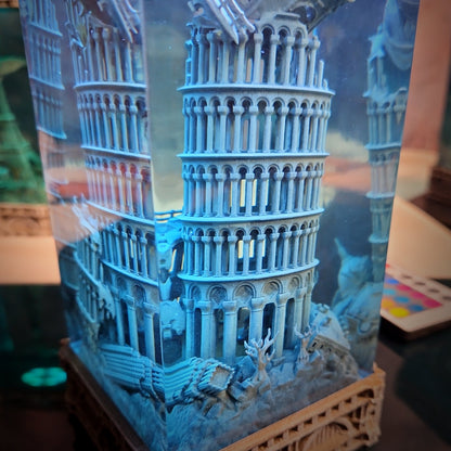 Pisa Tower Resin Lamp - handmade resin lamp