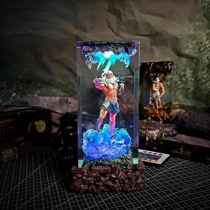 Athens Poseidon Resin Lamp - handmade resin lamp