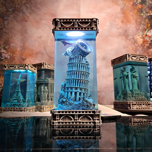 Pisa Tower Resin Lamp - handmade resin lamp