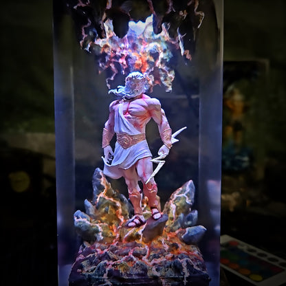 Athens Zeus Resin Lamp - handmade resin lamp