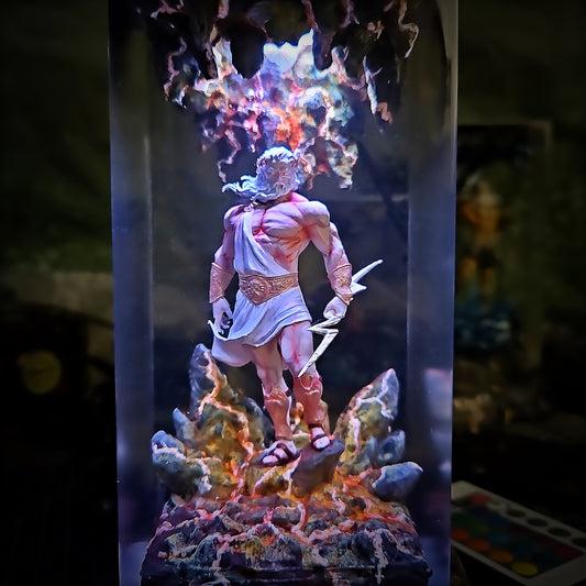 Athens Zeus Resin Lamp - handmade resin lamp