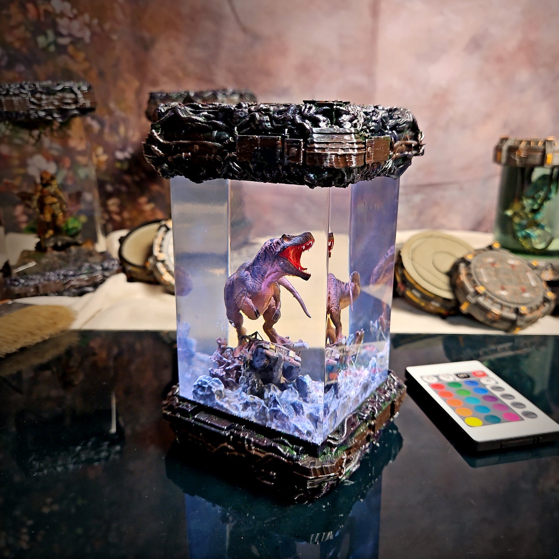 T-Rex Resin Lamp - handmade resin lamp