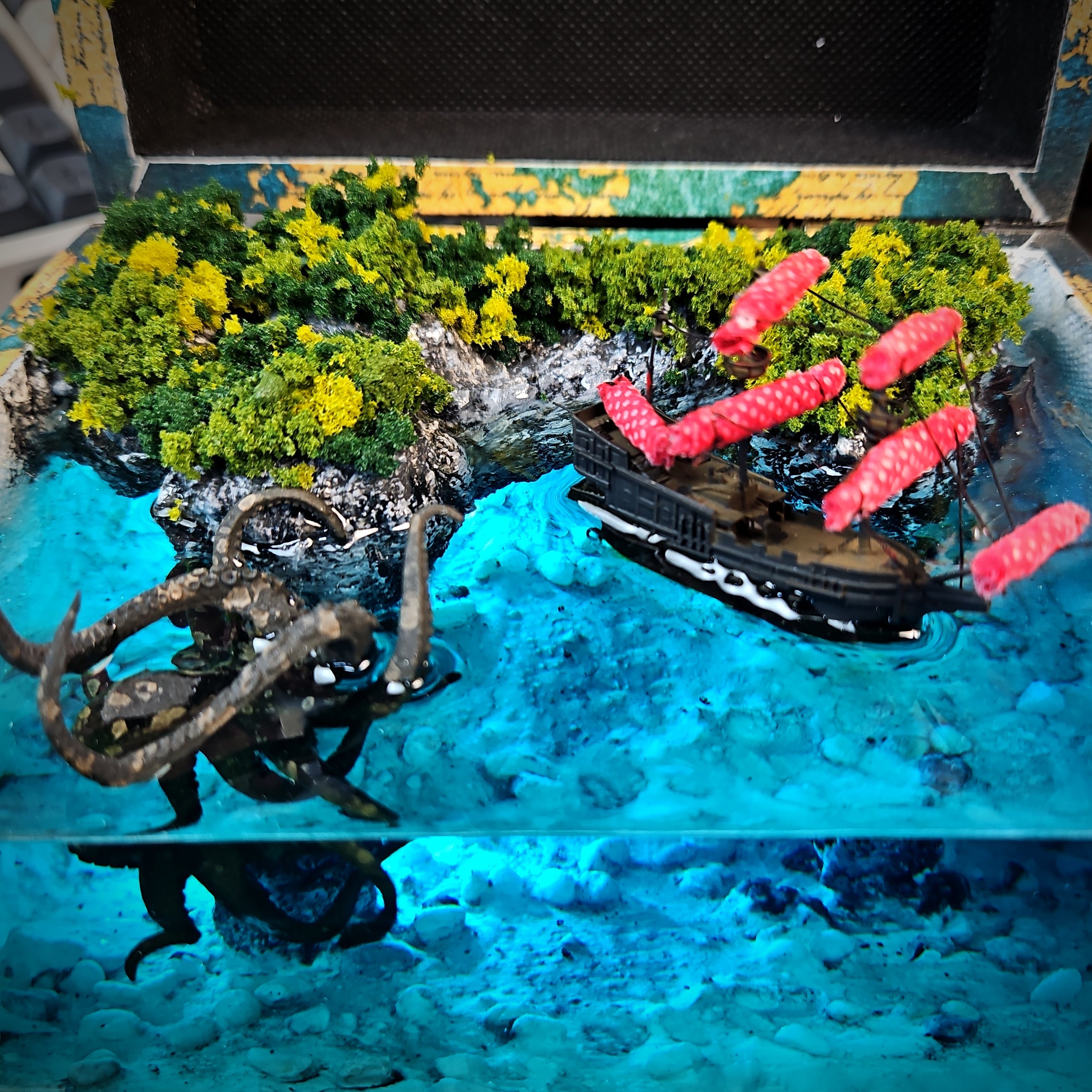 Kraken Light Box - handmade resin light box