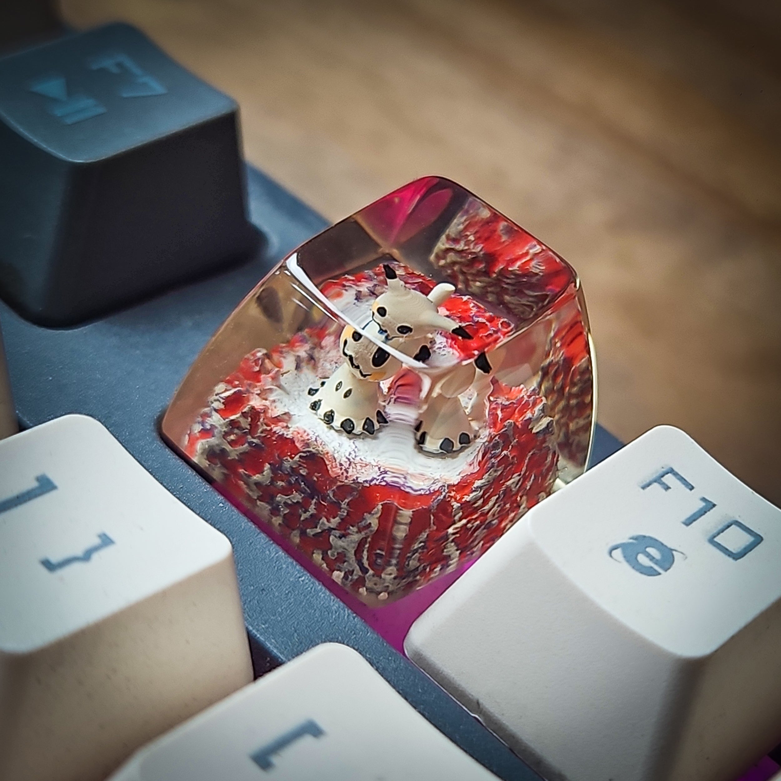 Mimikyu Old Keycap - handmade resin keycap