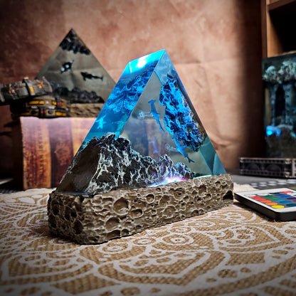 Ocean Shark Triangle Resin Lamp - handmade resin lamp