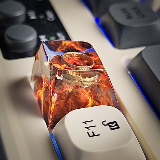 Ring Keycap - handmade resin keycap side view