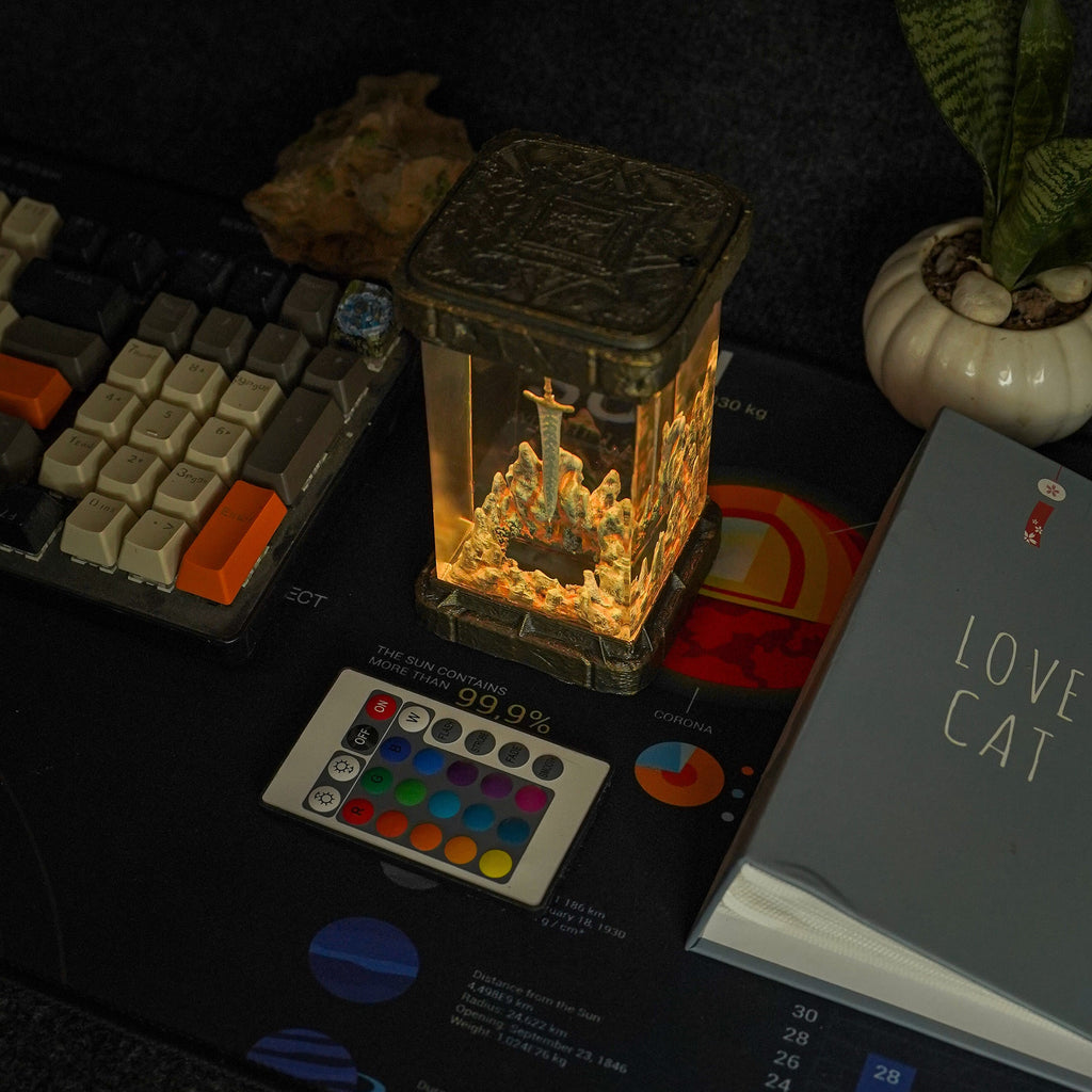 Dark Moon Greatsword Resin Lamp - handmade resin lamp