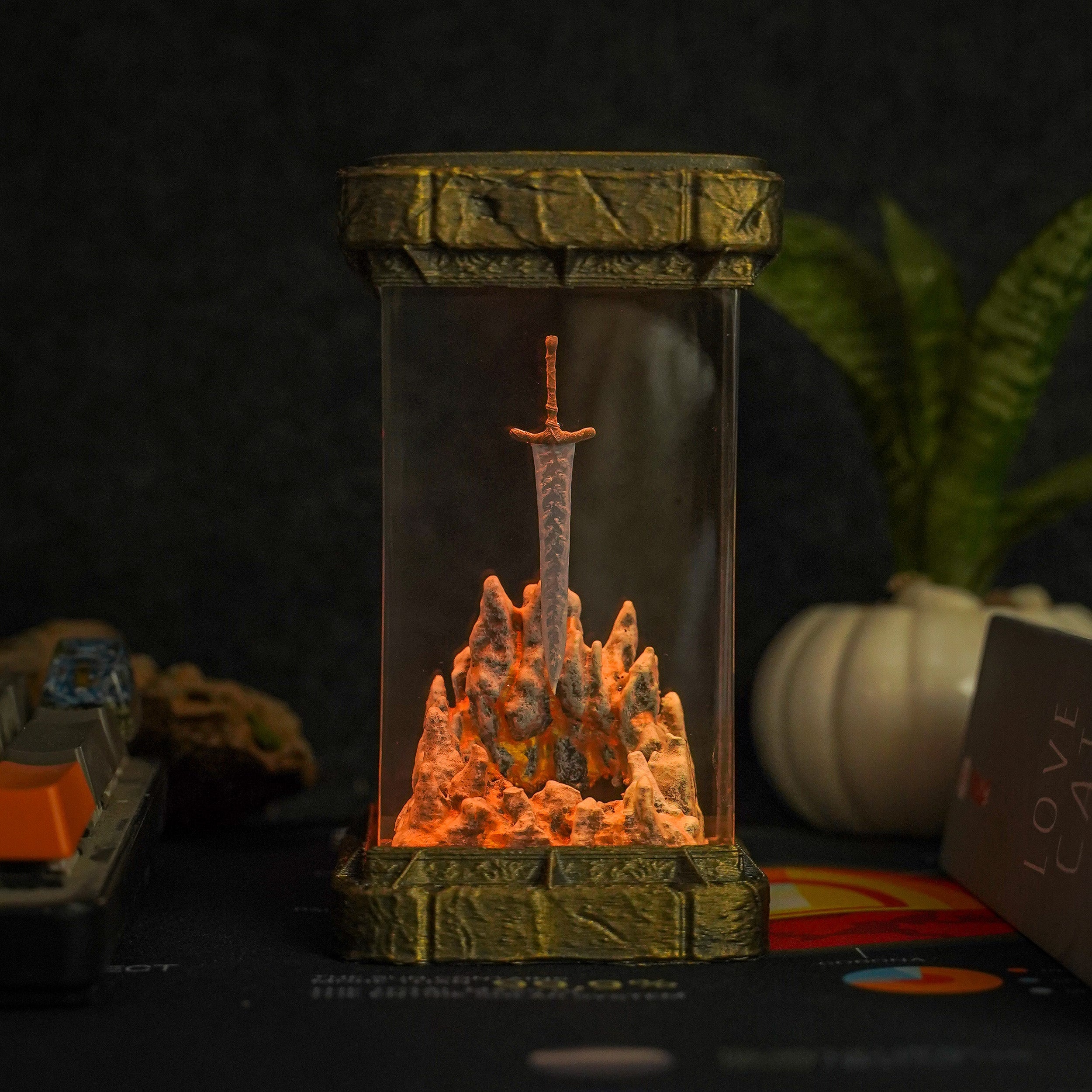 Dark Moon Greatsword Resin Lamp - handmade resin lamp