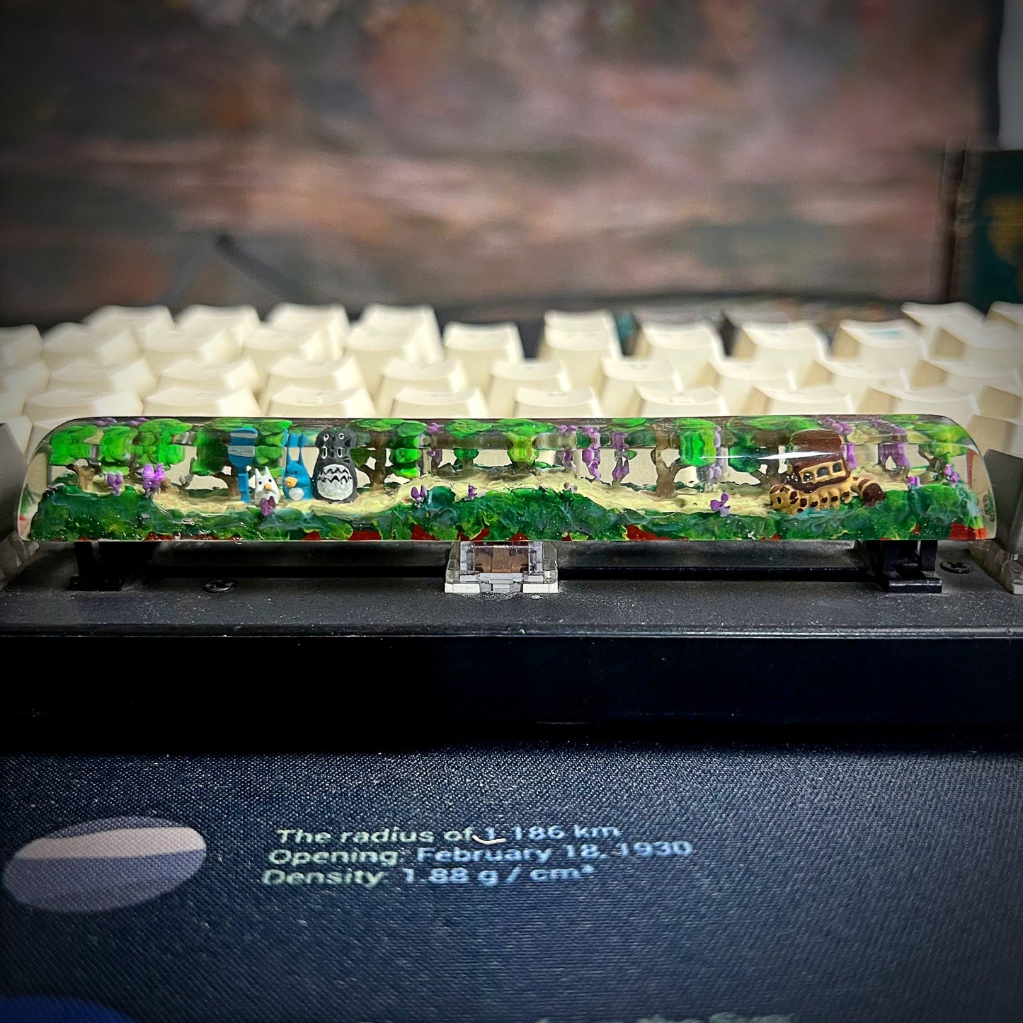 Totoro Space Keycap - handmade resin spacebar keycap