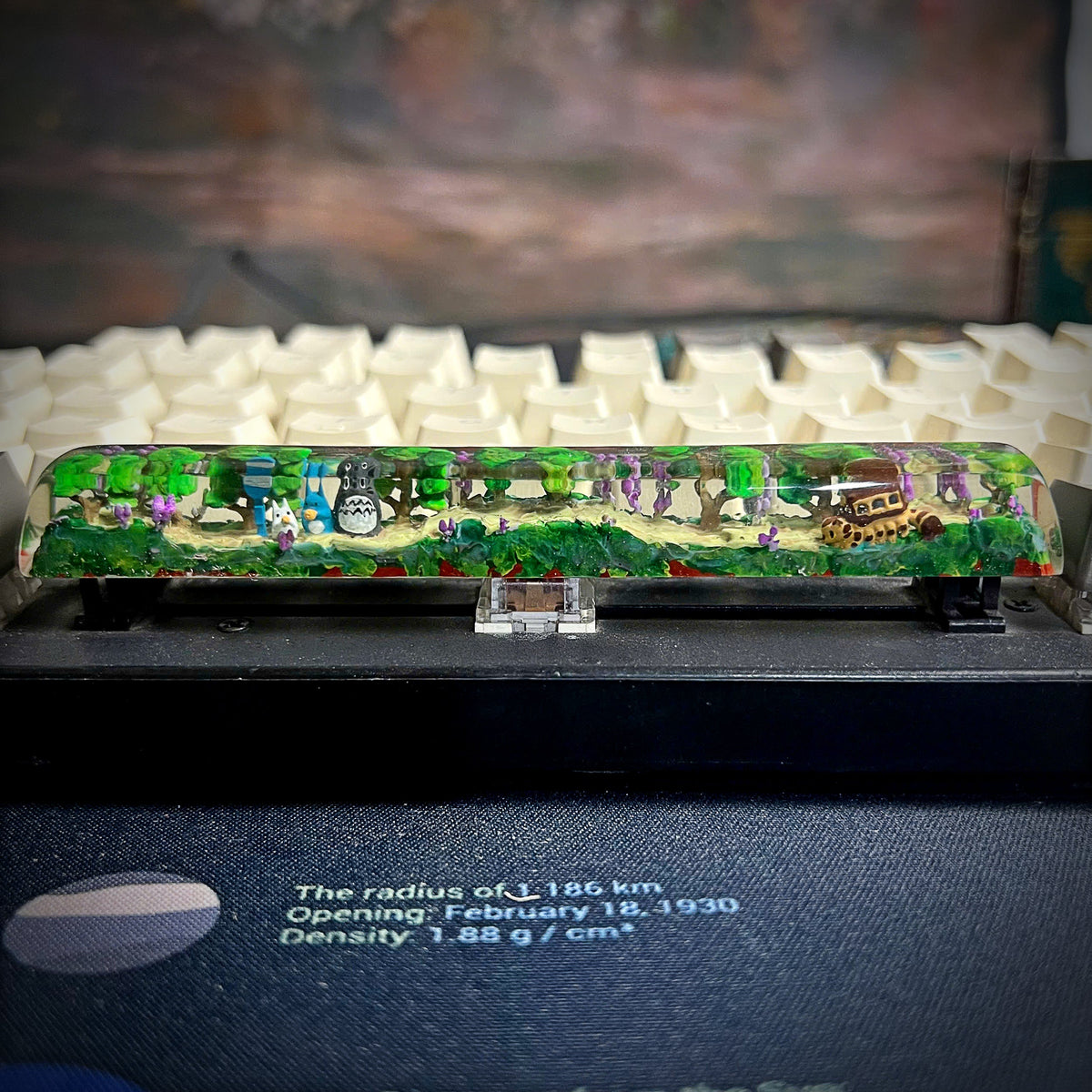 Totoro Space Keycap - handmade resin spacebar keycap