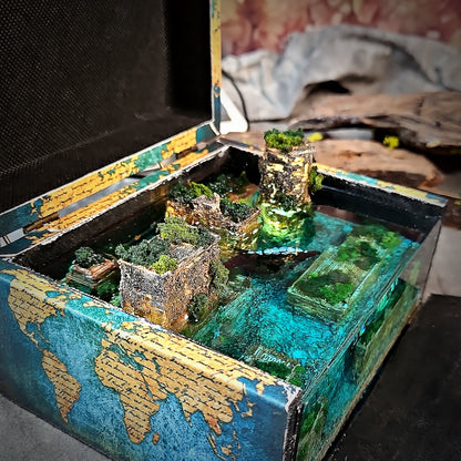 The Lost City Light Box - handmade resin light box