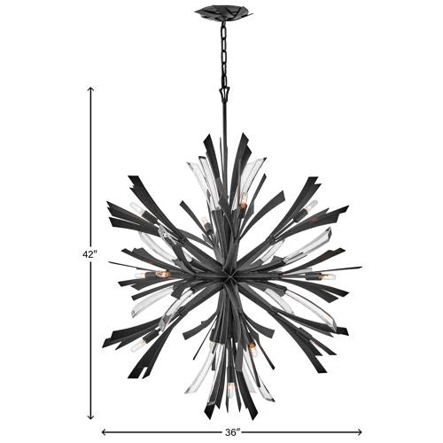 Bergamots 13 Lights Chandelier 42"H