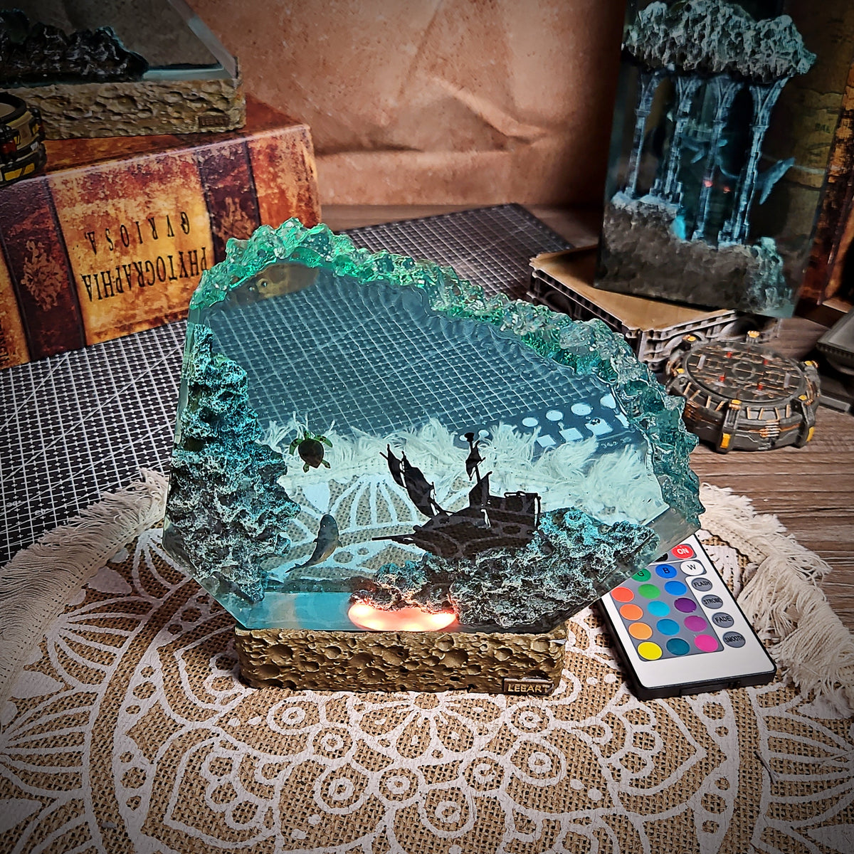 Ocean Shipwreck Resin Lamp - handmade resin lamp