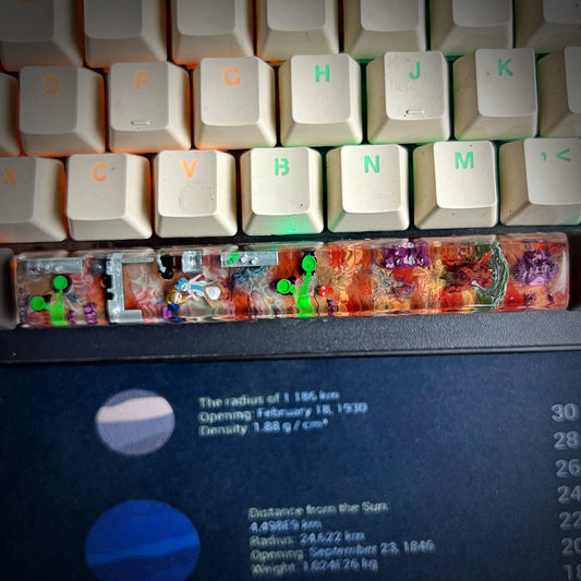 Rick and Morty Space Keycap - handmade resin spacebar